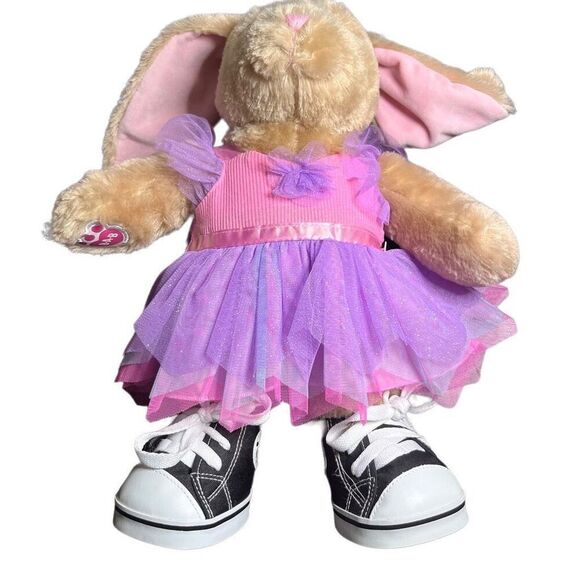 Build A Bear Workshop Bunny with Tulle Sparkle Dress and Sneakers - Picture 3 of 9